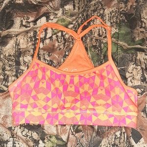City Streets Sports Bra; Size Extra Small, Fits a Small. Orange, and Pink